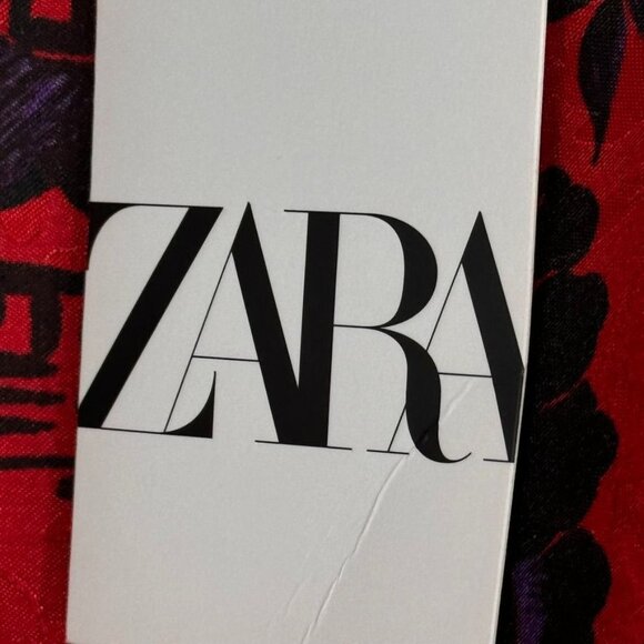 Zara Red Floral Wrap blouse Jacket Womens size Medium Asian pattern belted new - Picture 8 of 13